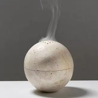 Brûleur d'encens moderne en marbre travertin miniature, étanche, décor arabe, pour villa, écologique, durable, design graphique personnalisé