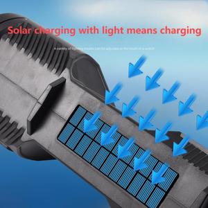 Ngoài trời cắm trại khẩn cấp dẫn ánh sáng chuyên nghiệp ABS xử lý Đèn pin USB sạc và năng lượng mặt trời kép sạc Led đèn pin - Product Image 4
