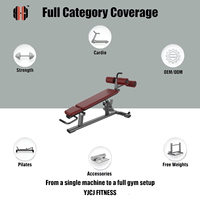 Banc de musculation réglable avec dossier multi-positions, rouleaux pour les jambes, coussin pleine longueur, équipement de gym commercial robuste YJCJ FITNESS