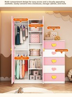 Armoire, Commode de Rangement pour Enfants, Meuble de Rangement Combiné avec Tiroirs pour Bébé, Armoire de Chambre pour Garçons et Filles, Simple