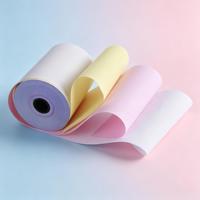 Rouleau de papier autocopiant double enduit 3-6 plis 50 g/m² personnalisé en gros pour impression informatique/numérique, multi-parties, multi-couleurs