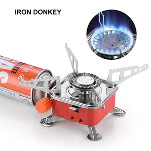 IRONDONKEY alpinismo stufa da esterno portatile a tubo a vite di combustione serbatoio di Gas piatto fornello da campeggio pieghevole a Gas - Product Image 1