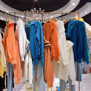 เสื้อสเวตเตอร์กำมะหยี่หนาสำหรับผู้หญิง ฤดูใบไม้ร่วง สินค้ามือสอง ลดราคา แฟชั่น สดใส ทันสมัย เสื้อผ้าผู้หญิง - Product Image 1