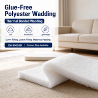 Ouate en polyester thermocollée 200 GSM, séchage rapide, lavable, sans produits chimiques, garnissage doux pour vestes, couettes, oreillers, coussins et literie