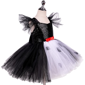 Festival <span class=keywords><strong>de</strong></span> niños Cosplay <span class=keywords><strong>Cruella</strong></span> <span class=keywords><strong>De</strong></span> <span class=keywords><strong>Vil</strong></span> disfraz en blanco y negro bruja juego <span class=keywords><strong>de</strong></span> rol niñas vestido - Product Image 2