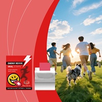 Bandes orales à dissolution rapide OEM Energy Revive avec caféine, L-théanine et calcium pour la concentration mentale et la vitalité quotidienne