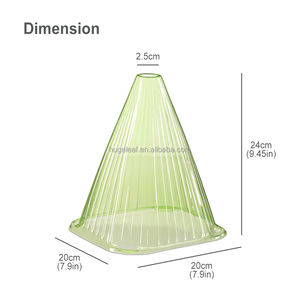 Lot de 10 protecteurs de plantes réutilisables en PVC transparent vert en forme de dôme anti-gel pour escargots et oiseaux 20x20x24cm-HUGELEAF - Product Image 2