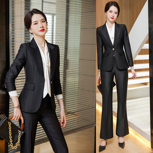 Women's Suit Set Polyester Worsted Anti-Wrinkle Commute Professional Work Attire - Product Image 4