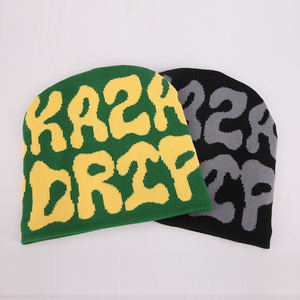 Berretto personalizzato basso Moq produttori tutto su stampa Jacquard Y2k gotico senza polsino unsino con cappuccio invernale - Product Image 5