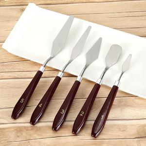 5 قطع مكشطة الطلاء مزيج سكاكين لوحة الفن الاكريليك النفط الغواش مجموعة مكشطة الرسم - Product Image 2