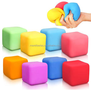 Juguete de Gel de Hielo Simulado en Forma de Cubo Unisex, Juguete de Plástico para Apretar y Aliviar la Presión en las Puntas de los Dedos para Niños y Niñas - Product Image 3