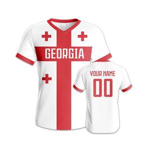 Voetbalshirt op maat Georgia Gepersonaliseerde naam Nummer Sportkleding Heren Dames Jeugd Sneldrogend voetbalshirt Trainingsuniform - Product Image 4