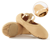 Chaussons de danse BW16 en toile élastique à semelle souple en cuir motif patte de chat pour filles – Vente en gros, chaussures d'entraînement de yoga, directement de l'usine
