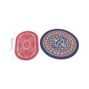 Tapis de <span class=keywords><strong>maison</strong></span> de poupée multicolore, accessoires de poupée, tapis miniature ovale rond, tapis tissé, <span class=keywords><strong>maison</strong></span> de jeu, style turc, revêtement de sol - Product Image 3