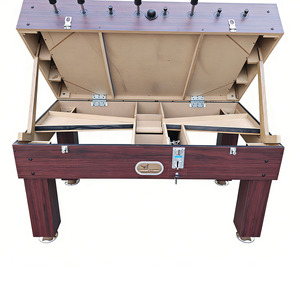 Table de <span class=keywords><strong>baby</strong></span>-<span class=keywords><strong>foot</strong></span> professionnelle robuste marron foncé à <span class=keywords><strong>monnayeur</strong></span> de 1,5 m pour adultes - Product Image 4