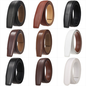 Cintura da uomo in pelle di vacchetta semplice e automatica da 3,5 cm di larghezza senza fibbia - Product Image 2