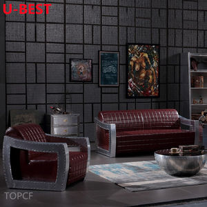 U-BEST Canapé de salon industriel rétro aviateur rembourré, canapé de café, canapé d'angle, meuble de salon, meuble de maison, meuble de salon - Product Image 2