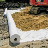 Tissu géotextile non tissé en plastique PP 100gsm 200gsm 300gsm pour la voirie, l'agriculture, les barrages, les parcs, le contrôle de l'érosion et le drainage