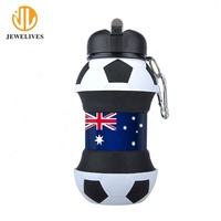 Bouteille d'eau de football en silicone écologique nouvelle fiole pliable pliable pour le sport pour les entreprises alimentaires