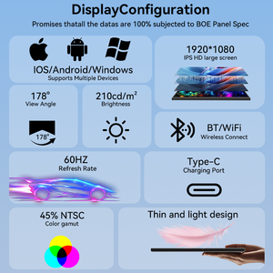 Monitor Portátil Inalámbrico de 14 Pulgadas LCD 1920*1080 60Hz Tipo C, Diseño Patentado para Oficina y Juegos, Extensor de Pantalla Múltiple - Product Image 2