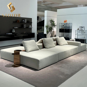 Juego de sofás de terciopelo moderno de Italia de gama alta, muebles para sala de estar, blanco de lujo moderno - Product Image 1