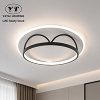 Plafonnier LED moderne en acrylique et fer forgé, à montage encastré, télécommande, variateur de lumière, tricolore, pour chambre à coucher, salon, décoration intérieure