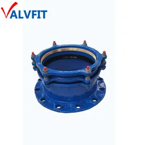 Ductile iron flange adaptor PN10/16 with tensile resistant gripper sealing ring for PE Pipes