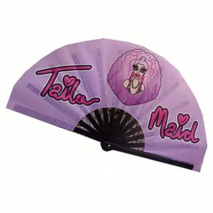 Guan Sen <b>Large</b> Hand Folding <b>Fans</b> High Premium Bamboo Custom Carved Clack Rave <b>Fan</b> for Parties Hand-Crafted Folding Hand Crack - Product Image 4