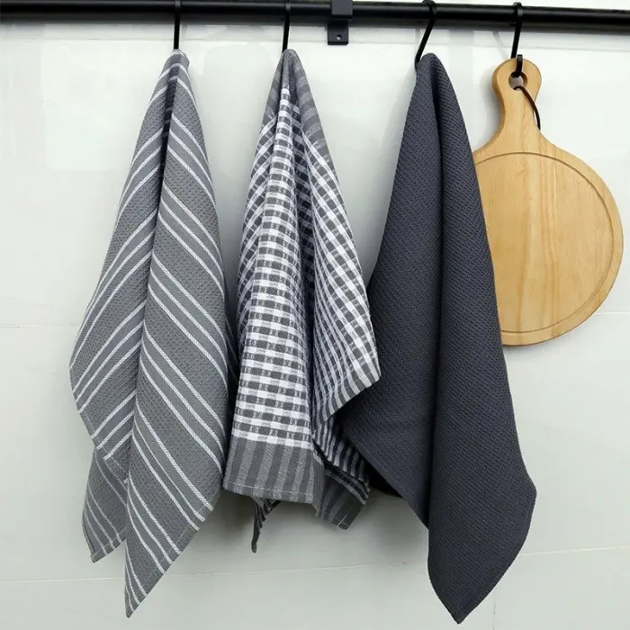 1 Pack Cotton Home Kitchen Tea Towel Super Absorbent Nordic Style Cotton Napkin Towel Custom Manufacture Cleaning Tools Towel