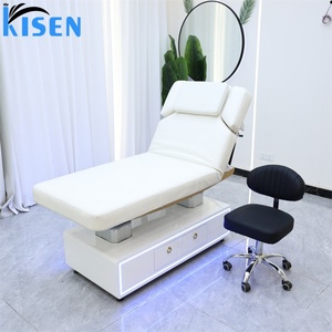 KISEN Adjustable Backrest Topper Eyelash Extension Luxury Facial Massage Salon Treatment Beauty Lash Bed <b>Electric</b> Massage <b>Table</b> - Product Image 5