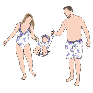 공장 판매 뜨거운 판매 하이 퀄리티 가족 매칭 수영복 발진 가드 수영 장난 꾸러기 가족 여행 비치 팔리 - Product Image 3