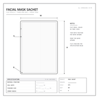 Pochettes d'emballage cosmétiques imprimées sur mesure, sachets de masque facial à trois soudures latérales pour marques de soins de la peau, pack beauté
