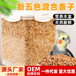 Alimento para pájaros de granos mixtos para periquitos, cacatúas, loros pequeños y medianos, cereal de mijo de cinco colores, alimento ecológico para mascotas - Product Image 5