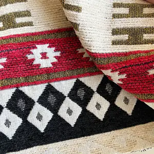 Renkli dokuma rahat örme jakar kumaş için stokta kanepe