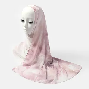 Siap kirim Borong Tudung Twill Satin dicetak syal untuk wanita musim semi musim panas musim gugur Malaysia Satin Bawal