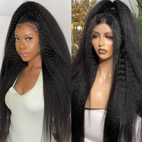 Pelucas sin pegamento, pre-arrancadas, con cutícula alineada, SDD Super Double Drawn, cabello virgen vietnamita, peluca Yaki Kinky Straight