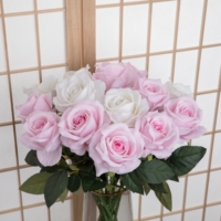 Branche de rose en velours de qualité supérieure, plante artificielle pour Noël, Nouvel An, remise de diplôme, décoration de la maison