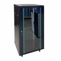 Armoire de serveur réseau murale 18U 19 pouces, porte en verre trempé noir, profondeur 450 mm