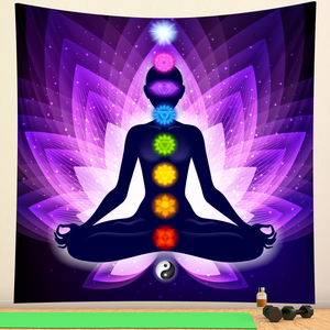 Bouddha indien méditation chakra tapisserie décoration murale Mandala tapisserie sorcellerie bohème Hippie décoration de la maison tapis de yoga - Product Image 2