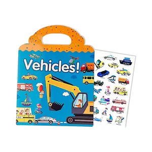 Buku Stiker Kustom Murah Ramah Lingkungan untuk Anak-anak Stiker Tema Kendaraan Lucu