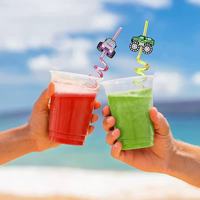 Pailles folles réutilisables en plastique de qualité alimentaire et écologiques pour Halloween - Accessoires de boisson parfaits pour les cadeaux de fête de Noël