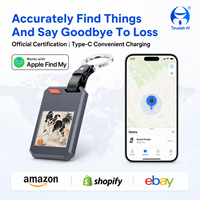 Pelacak Tag Pintar F1 E-Ink Bekerja Dengan Apple Find My, Penentuan Posisi Global, NFC, Layar Kontak, Tag Bagasi Hewan Peliharaan