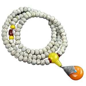 Nepal Bồ Đề Hạt Giống 108 Hạt Mala 8 Mét 10 Mét Indonesia Rudraksha Bracelet Necklace