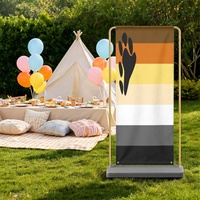 Toile de fond personnalisée à motif d'ours arc-en-ciel gay, pour célébrations thématiques, décoration photo en studio et aménagement de fond pour rassemblements intérieurs