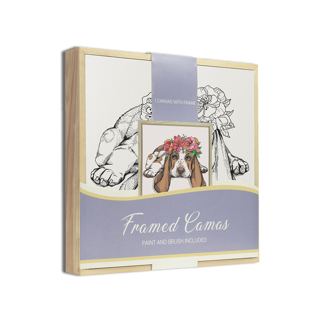 Wholesale Wall-Art Supplies 30X30cm Floater Frames for 3.8cm Deep Canvas Paintings,Picture Frame Floating Wooden Photo Frame-Dog