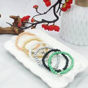 Bracelet élastique YASEEN ethnique en gros, 33 pièces, 6 mm, en olivette, Dhikr musulman, Tasbih avec pompons décoratifs doux - Product Image 1