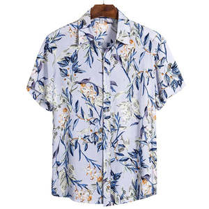 Mode personnalisée chemise <span class=keywords><strong>homme</strong></span> décontracté bouton imprimé hawaïen plage à manches courtes séchage rapide haut grand T-shirt pour hommes - Product Image 5