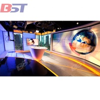 Mobilier de podcast simple personnalisé en pierre artificielle station TV table de studio diffusion bureau de nouvelles