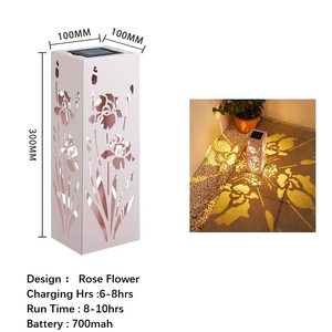 Portátil impermeable Ip65 <span class=keywords><strong>Solar</strong></span> Led mariposa Rosa flor proyección jardín lámpara colgante linterna para paisaje al aire libre - Product Image 5