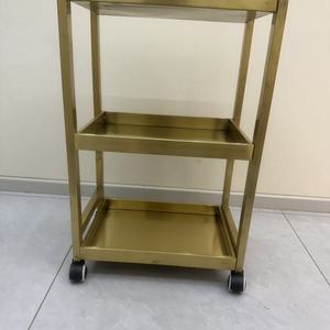 Carrito de Salón de Belleza Profesional Dorado, Muebles de Salón de Belleza, Carrito Móvil para Almacenamiento de Equipos - Product Image 3